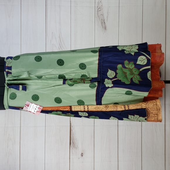 Darn Good Yarn Dresses & Skirts - Darn Good Yarn Sari Silk Wrap Skirt Ankle Goddess